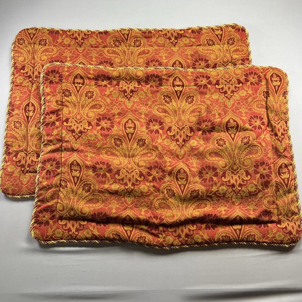 Set Of 2 Divatex Home Fashion Queen Pillow Shams Multicolor Paisley (20